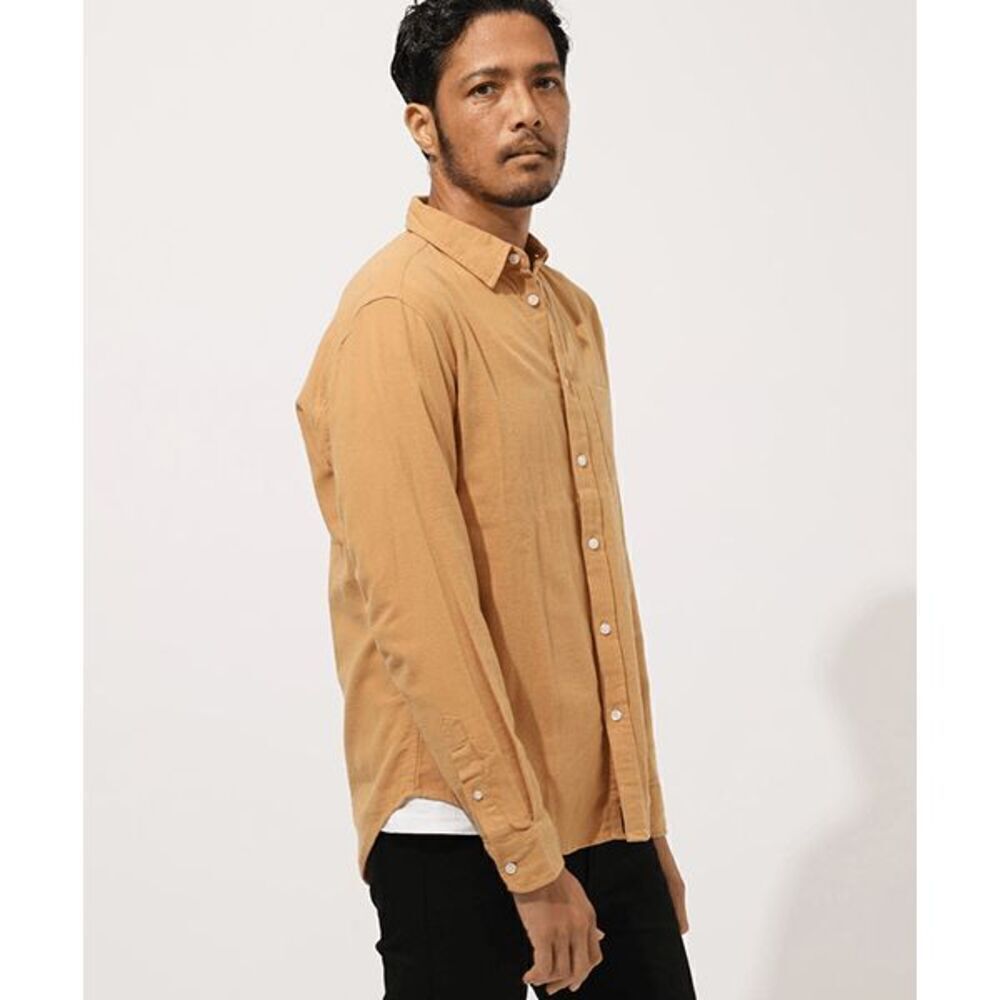 Azul by Moussy Tan Classic Flannel Long Sleeve Button Down Shirt Mens Size Large